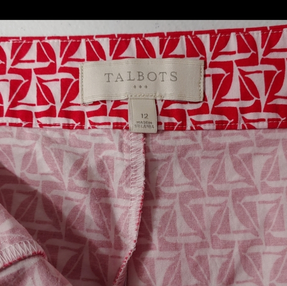 🆕Talbots | Sailboat Print Red & White STRETCH Skort Skirt Women's Size 12 - Picture 4 of 10